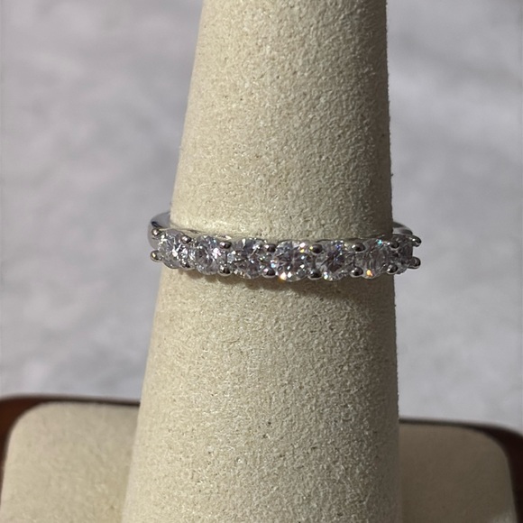 Jewelry - NEW .70 Carat Moissanite Diamond Band S925 Sterling Silver Ring